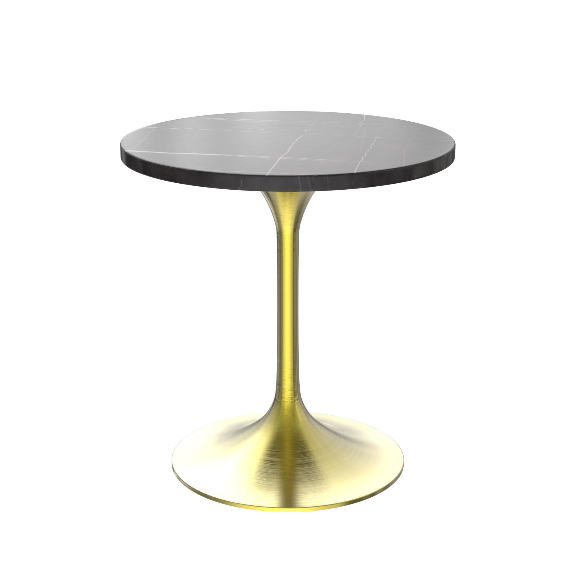 Vera 27" Round Dining Table - Gold Base Sintered Stone Top
